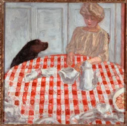 Het roodgeruite tafelkleed of Het eten voor de hond